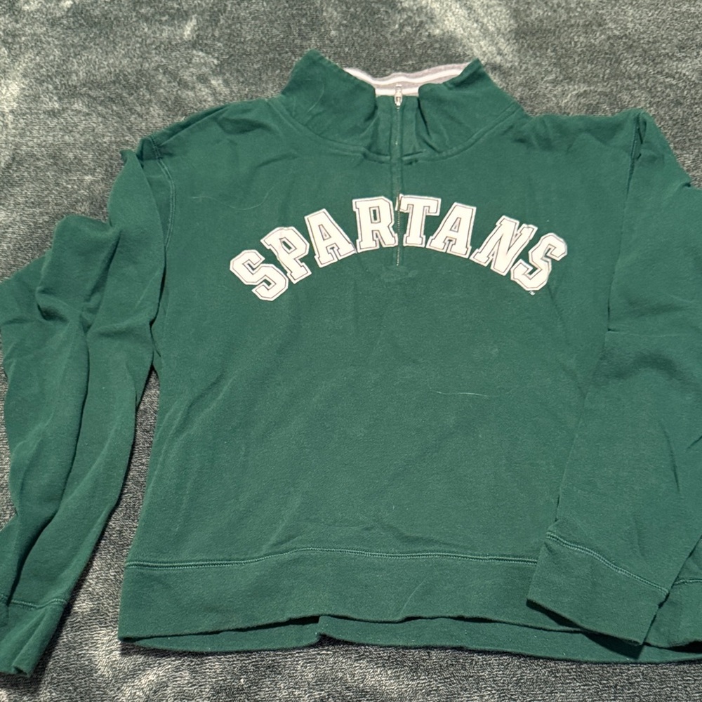 PINK Victoria's Secret Green Spartans Quarter-Zip